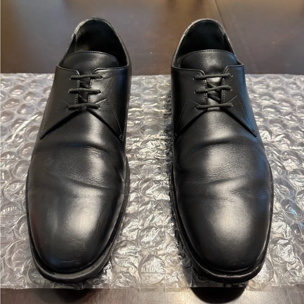 Authentic Balenciaga Black Leather Lace Up Dress Shoes Size 45 / US 12